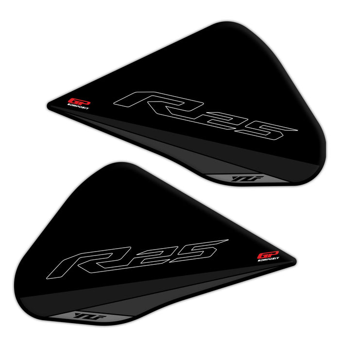 GP Kompozit Tank Pad Set Black Compatible For Yamaha YZF-R25 2015-2018