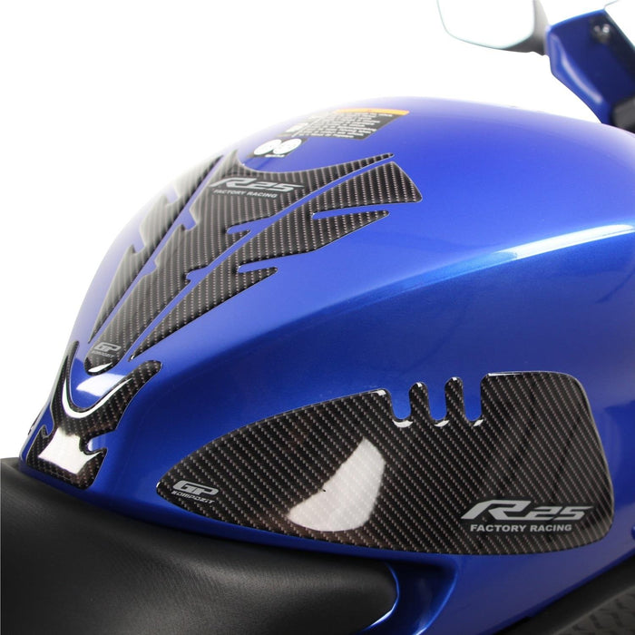 GP Kompozit Jeu de protections de réservoir Carbone Compatible pour Yamaha YZF-R25 / YZF-R3 2019-2023 