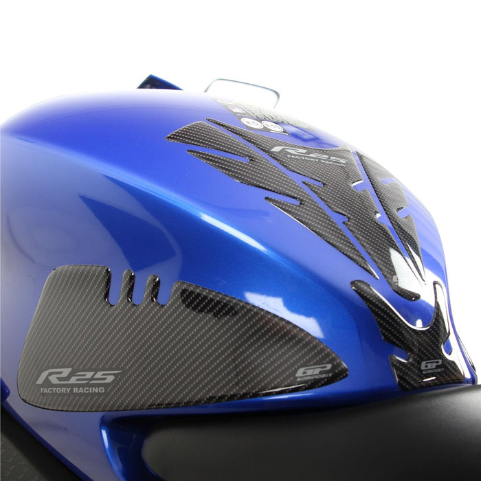 GP Kompozit Jeu de protections de réservoir Carbone Compatible pour Yamaha YZF-R25 / YZF-R3 2019-2023 