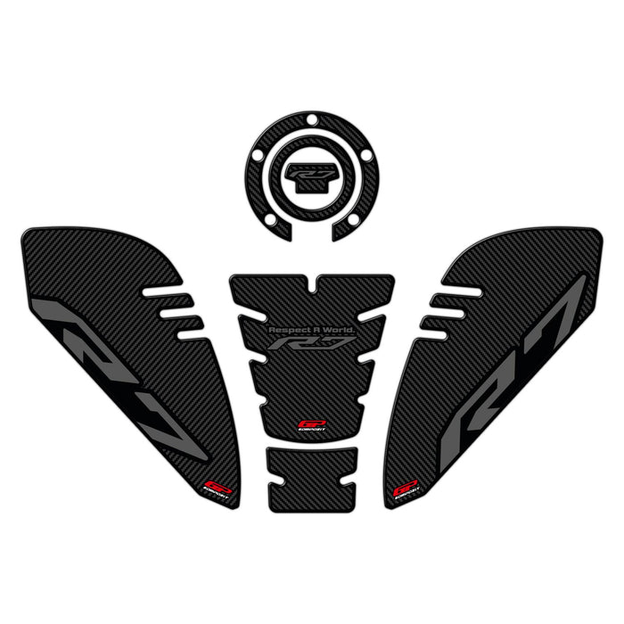 GP Kompozit Tank Pad Set Carbon Compatible For Yamaha YZF-R7 2021-2023