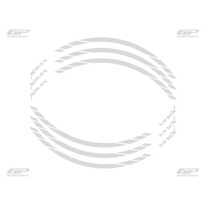 GP Kompozit Rim Strip Reflective Gray Compatible For Yamaha XMAX 125 / 250 / XMAX 300 / XMAX 400 2004-2022