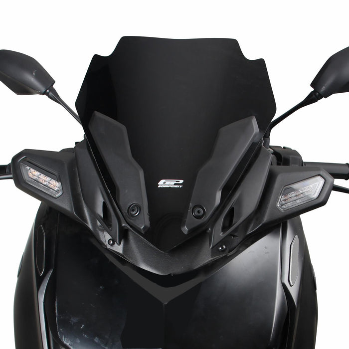 Cúpula deportiva GP Kompozit Negra compatible con Yamaha XMAX 250 / XMAX 300 2025-2026