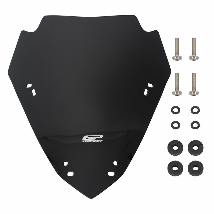 GP Kompozit Sport Windshield Windscreen Black Compatible For Yamaha XMAX 250 / XMAX 300  2024-2026