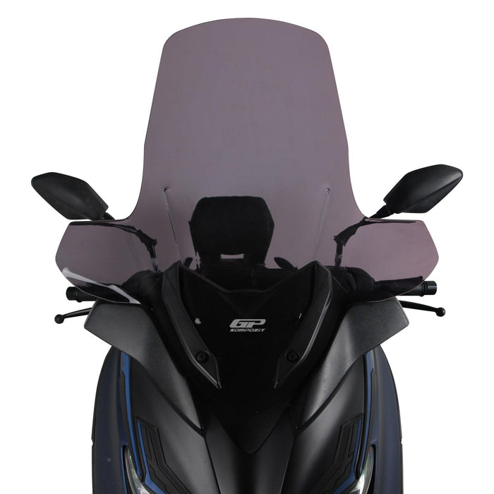 Parabrisas GP Kompozit con protector de manos transparente compatible con Yamaha XMAX 250 / XMAX 300 / XMAX 400 2018-2022