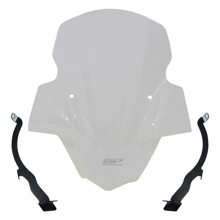 GP Kompozit Touring Windshield Windscreen With Handguard Transparent Compatible For Yamaha XMAX 250 / XMAX 400 2014-2017