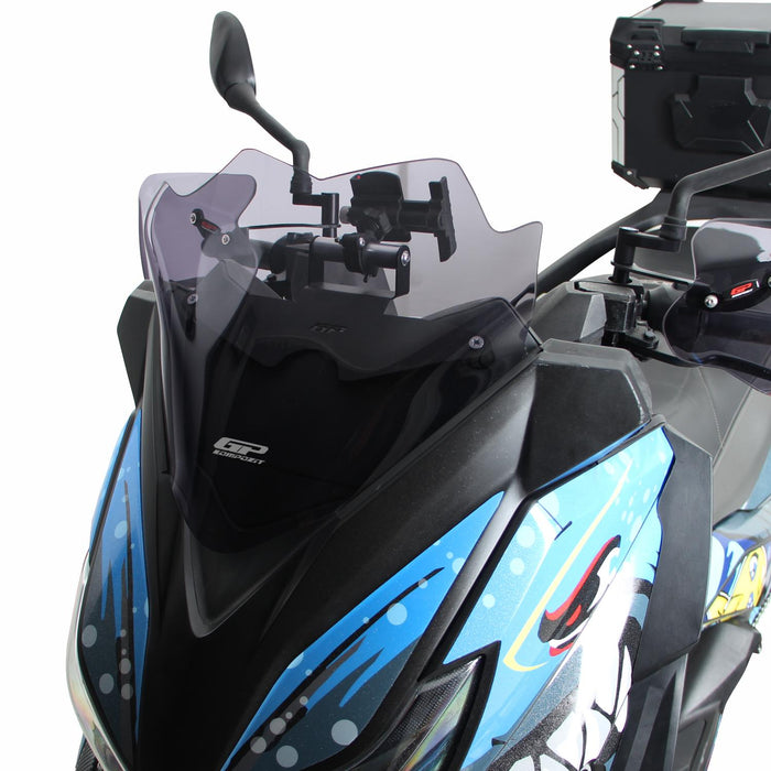 GP Kompozit Sport Windshield Windscreen Smoked Compatible For Yamaha XMAX 250 / XMAX 400 2014-2017