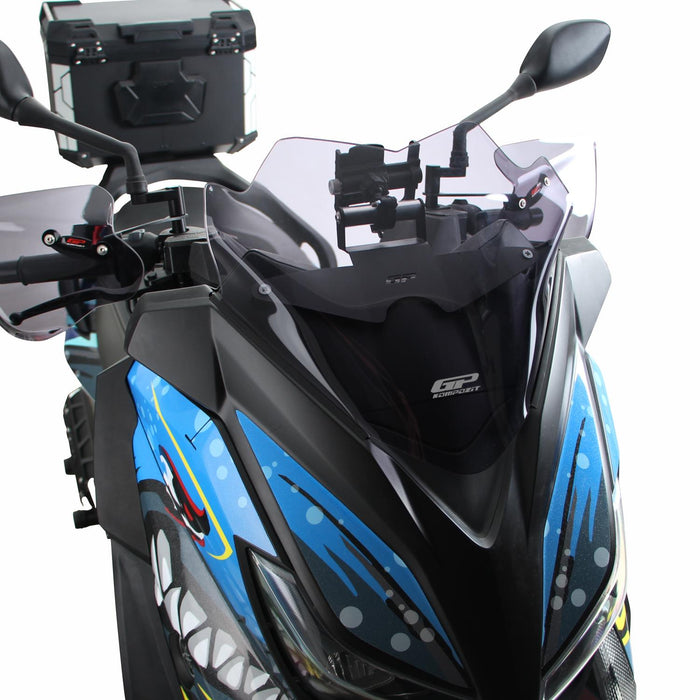 GP Kompozit Sport Windshield Windscreen Smoked Compatible For Yamaha XMAX 250 / XMAX 400 2014-2017