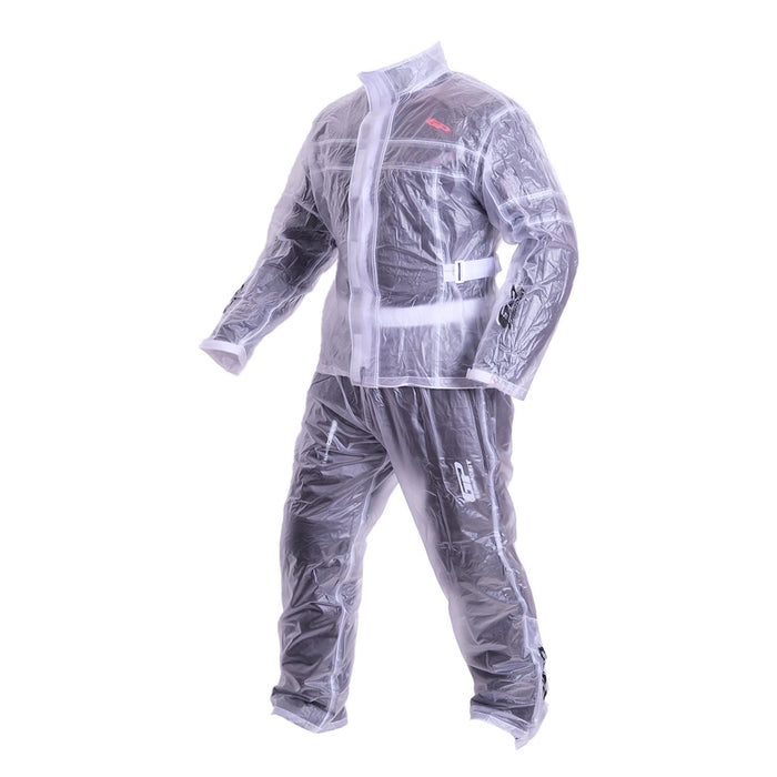 GP Kompozit YGM01 Motorcycle Rain Suit for Men and Women, Waterproof Motorcycle Rain Gear with Reflective Jacket and Pants, Clear