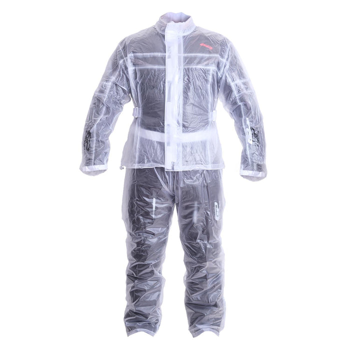 GP Kompozit YGM01 Motorcycle Rain Suit for Men and Women, Waterproof Motorcycle Rain Gear with Reflective Jacket and Pants, Clear