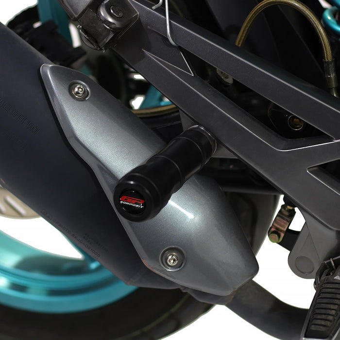 GP Kompozit Exhaust Crash Frame Slider Black Compatible For CFMOTO 150NK 2016-2022