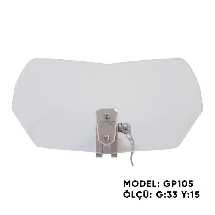 GP Kompozit For GP105 Universal Adjustable Windshield Windscreen Extension Spoiler Deflector Transparent