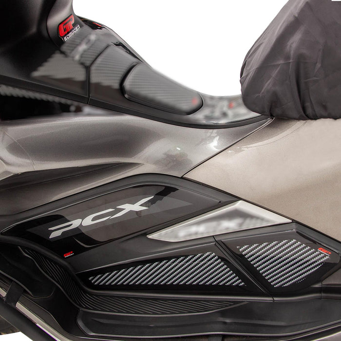 GP Kompozit Side Strip Lower Leg Tank Pad Black Compatible For Honda PCX125 / PCX150 2018-2020