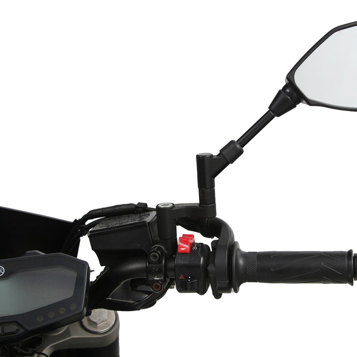 GP Kompozit Mirror Riser Extenders Black Compatible For Yamaha MT-07 2014-2023
