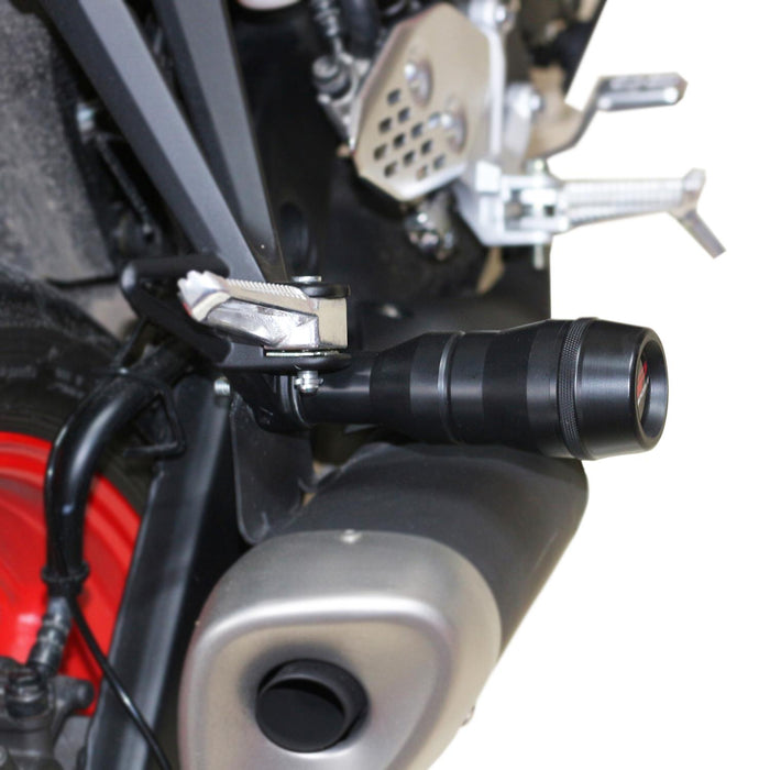 GP Kompozit Exhaust Crash Frame Slider Black Compatible For Yamaha MT-25 / MT-03 2015-2023