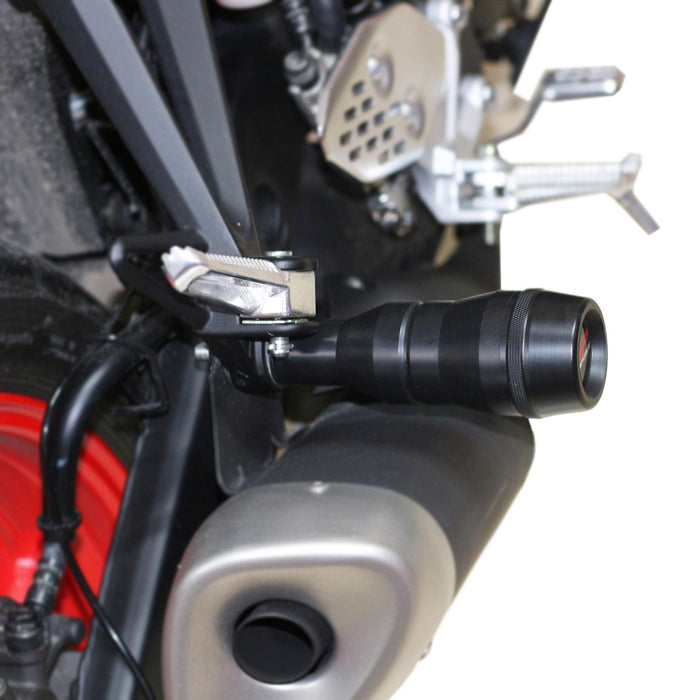 GP Kompozit Exhaust Crash Frame Slider Black Compatible For Yamaha MT-25 / MT-03 2015-2024