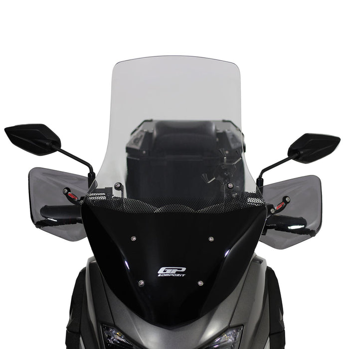 GP Kompozit Silkscreened Touring Windshield Windscreen Smoked Compatible For Yamaha NMAX 125 / NMAX 155 2015-2020
