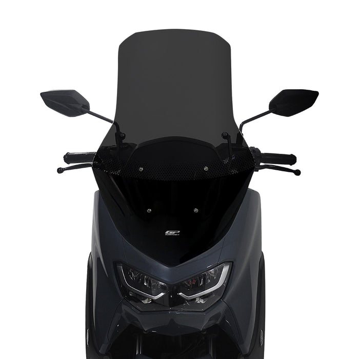 GP Kompozit Touring Windshield Windscreen With Bracket Smoked Compatible For Yamaha NMAX 125 / NMAX 155 2021-2024