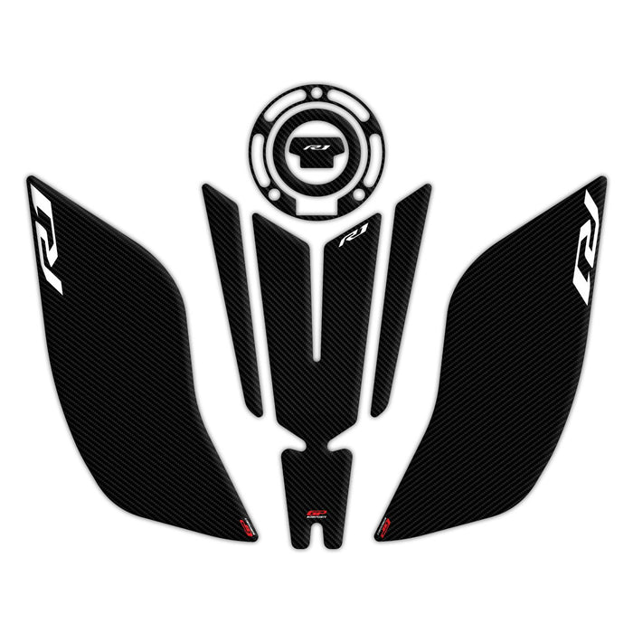 GP Kompozit Tank Pad Set Carbon Compatible For Yamaha YZF-R1 2015-2023
