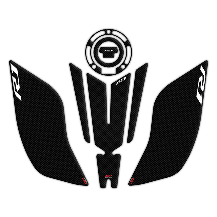 GP Kompozit Jeu de protections de réservoir Carbone Compatible pour Yamaha YZF-R1 2015-2023 