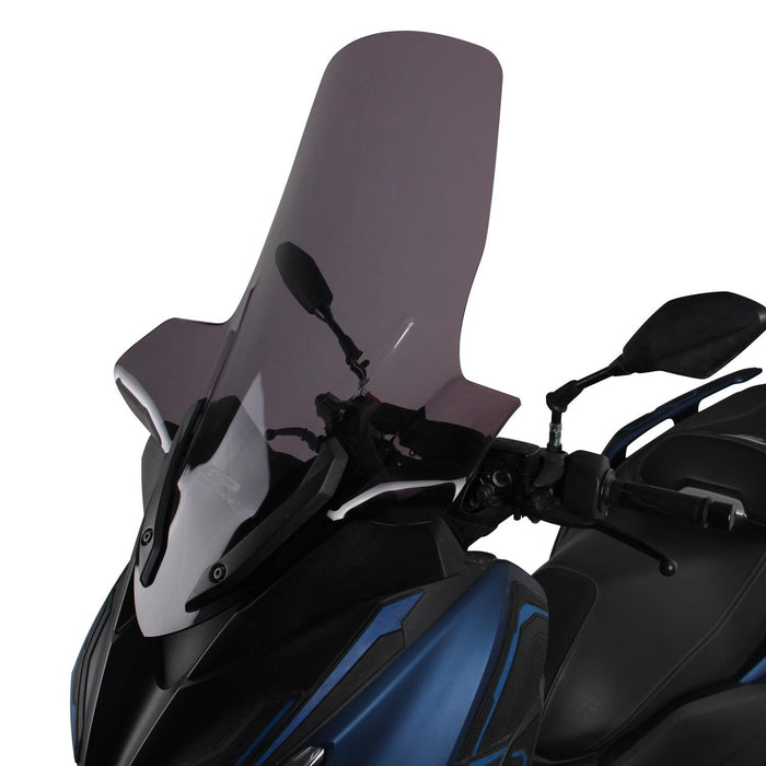 GP Kompozit Silkscreened Windshield With Handguard Smoked Compatible For Yamaha XMAX 250 / XMAX 300 / XMAX 400 2018-2023